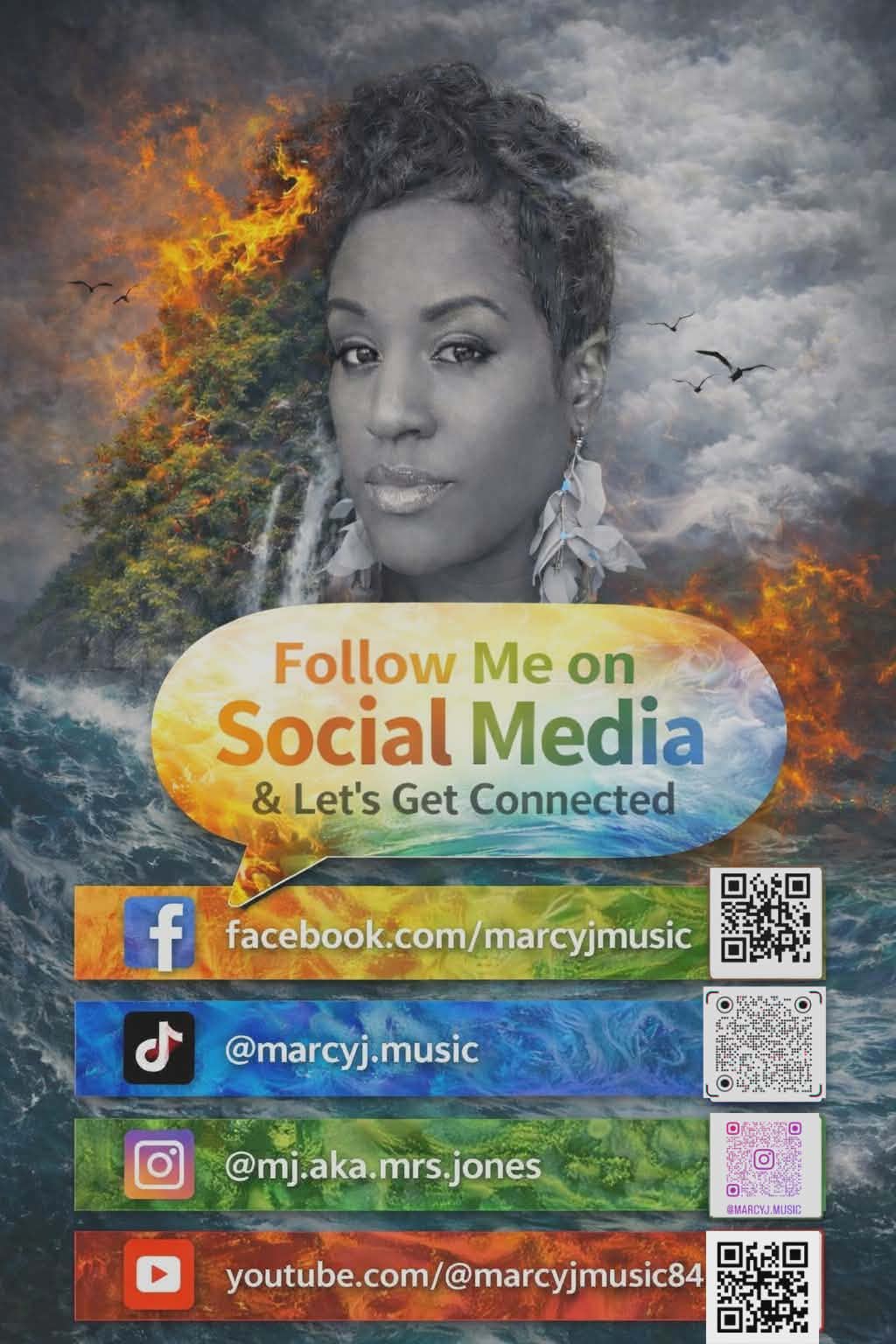 Marcy J social media promo graphic
